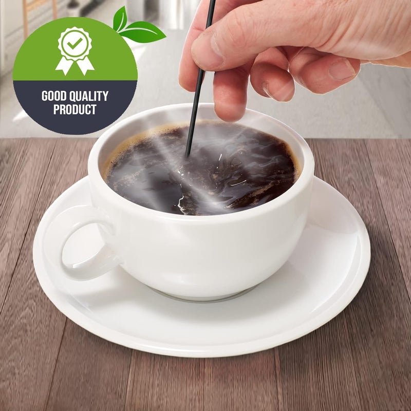 PAMI 1000 Disposable Plastic Cocktail Straws Stir Sticks, Coffee Stirrers for Hot & Cold Drinks, Ideal for Bars and Home (Black 7'') - Image 3